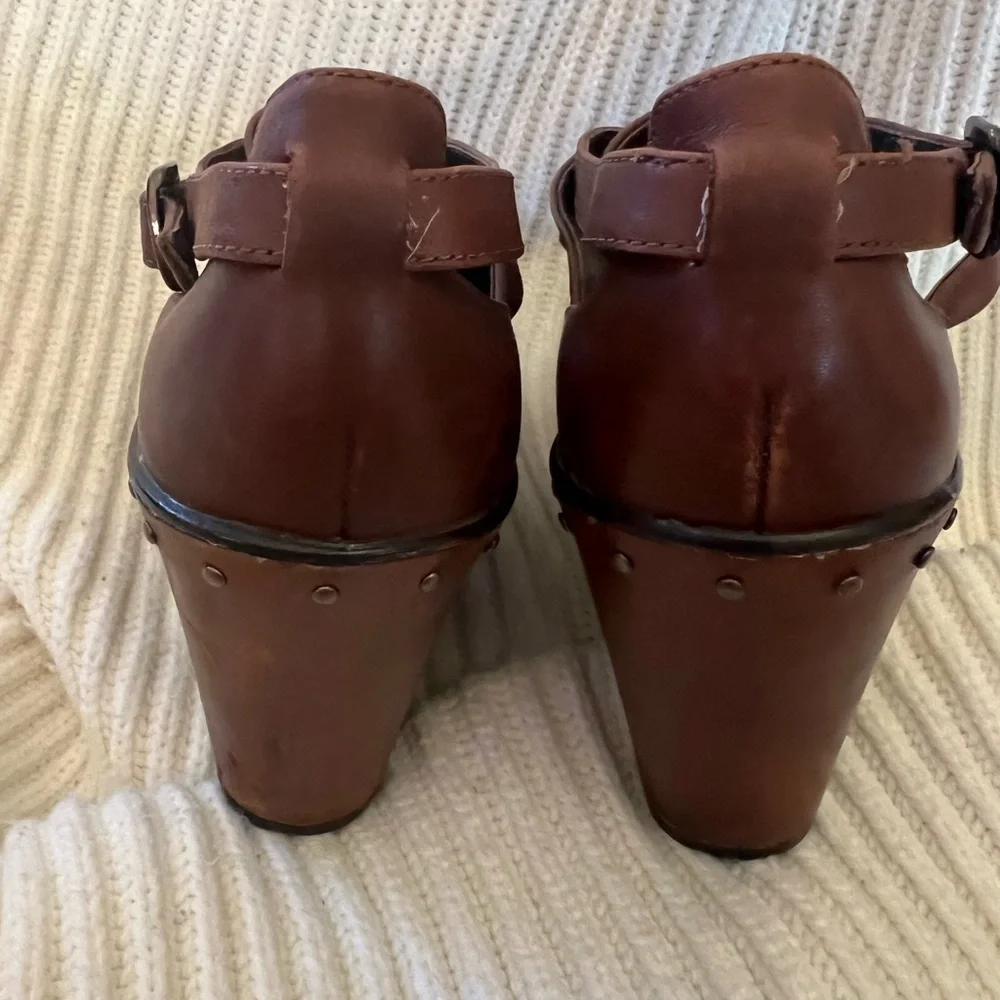 Brown Wedge Mary Jane Women Shoes - Brand: